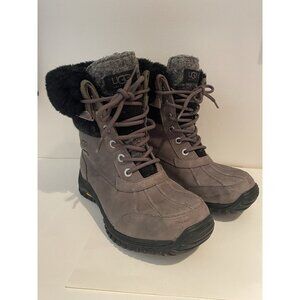 UGG ADIRONDACK II WOMEN WINTER BOOTS LEATHER CHARCOAL US 6 / UK 4.5/ EU 38